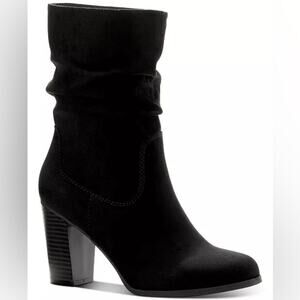 STYLE & CO Women’s Saraa Slouch Mid-Shaft Boots Black Microfiber Sz 5